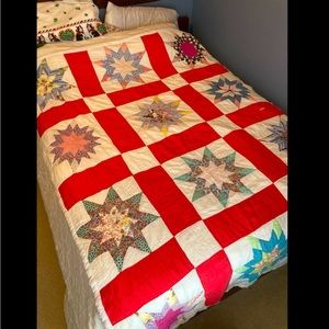 Farmhouse Cottage Cozy Homemade Star Quilt